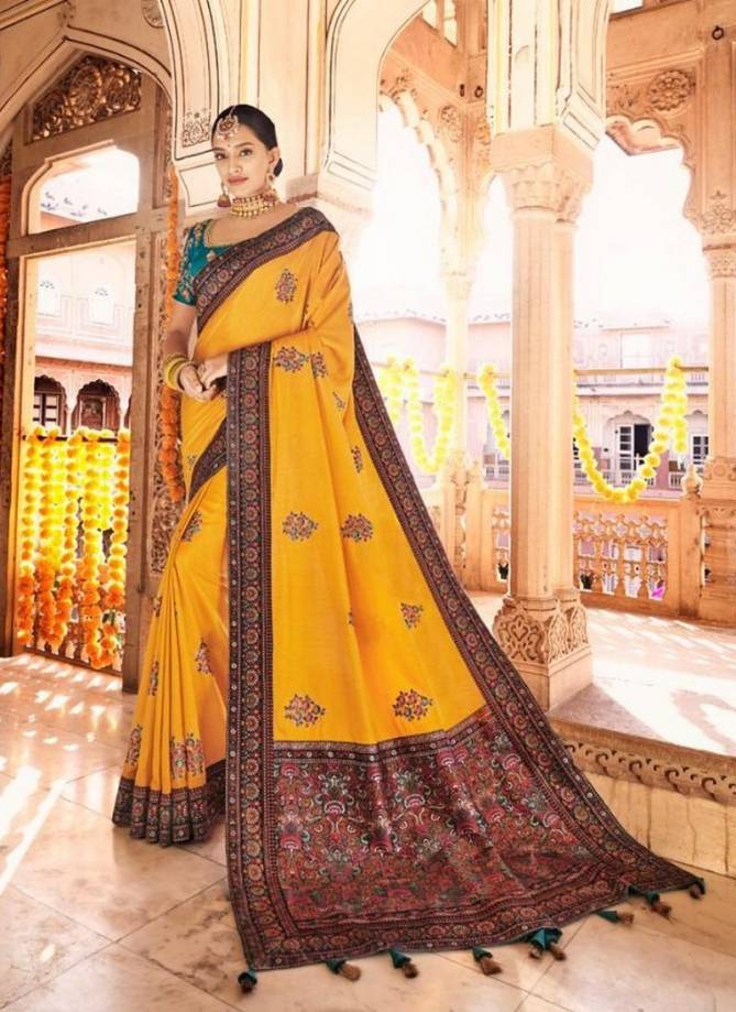 NAKKASHI RESHAM Latest Fancy Designer Heavy Wedding Wear Dola Silk Saree Kashmiri Brocade Saree Collection
